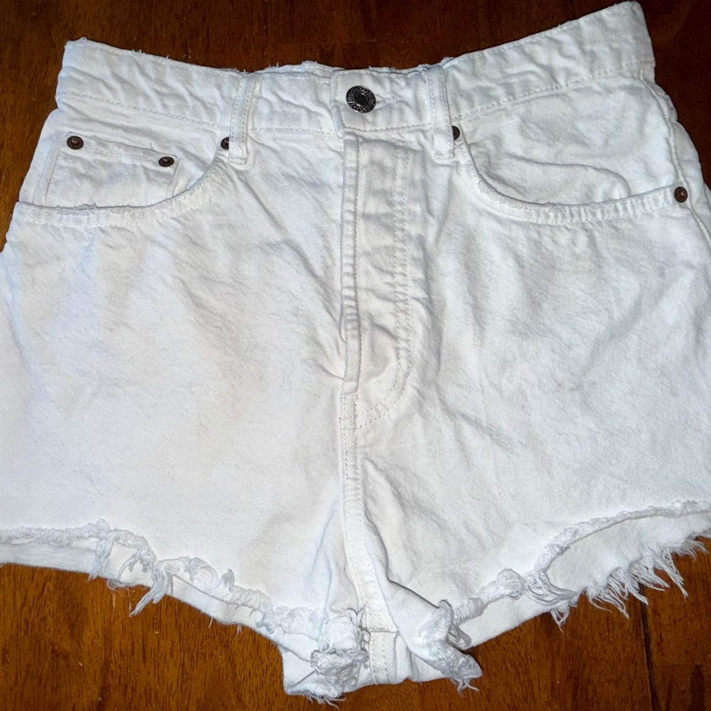 Zara Sz 8 White Denim Cut Off Women's Shorts